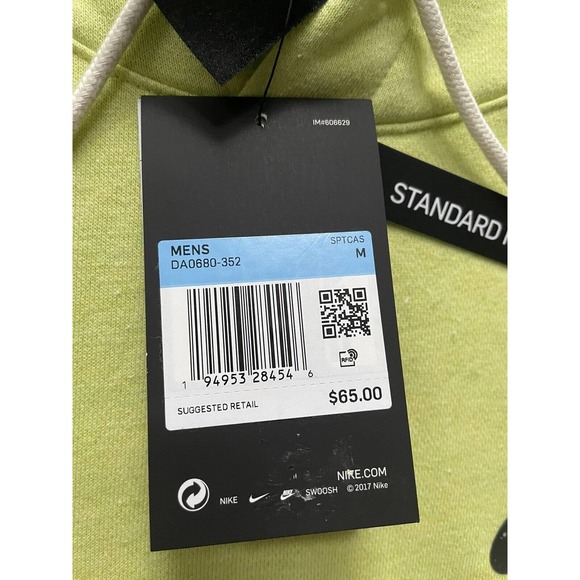 Nike Sportswear NSW Men’s Pullover Hoodie Limelight Sz Medium DA0680-352 - Picture 7 of 7